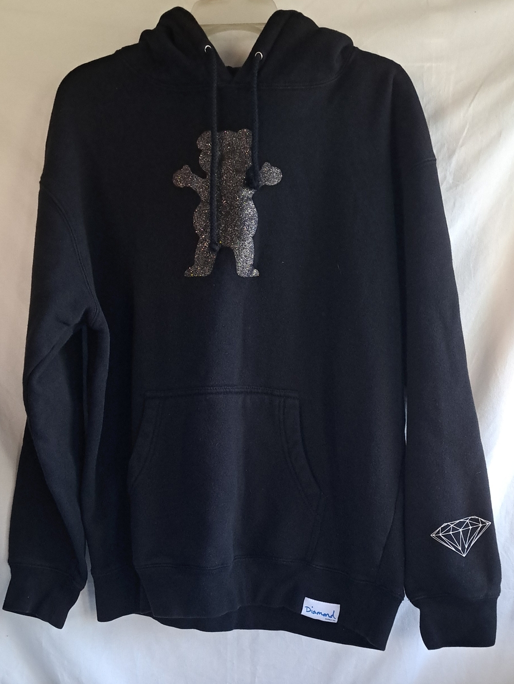 Diamond Supply Co. Black Glitter Bear Pullover Hoodie - Men's